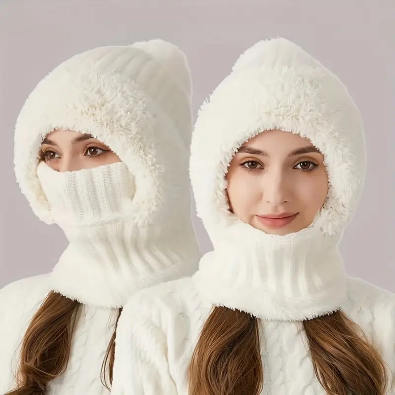 3-in-1 Women’s Winter Balaclava Hood – Fleece-Lined Hat, Scarf & Face Cover