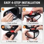 2 PCS 360° Rotating Dual-Lens Rearview Assist Blind Spot Mirror