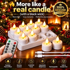 🕯️12pcs Rechargeable Flameless Tealight Candle with Remote Control, Charging Station🕯️