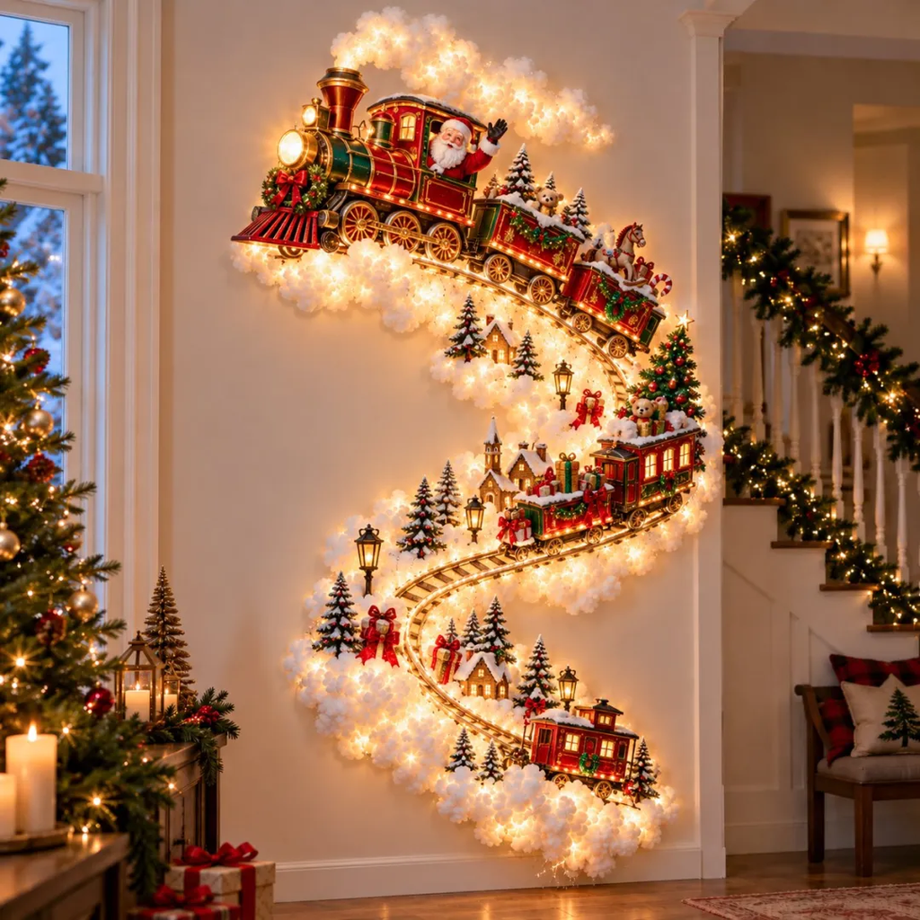 3D Glowing Christmas Wall Decorations - Christmas Magic on the Wall