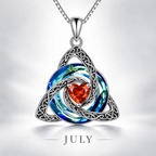 Celtic Trinity Knot Birthstone Necklace - Eternal Love Pendant & Perfect Gift