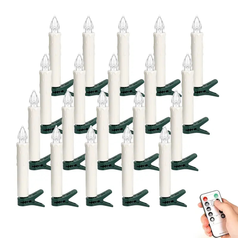Flameless Clip-On Candle Lights with Remote — 10/20 Pack Holiday Set