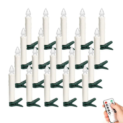 Flameless Clip-On Candle Lights with Remote — 10/20 Pack Holiday Set