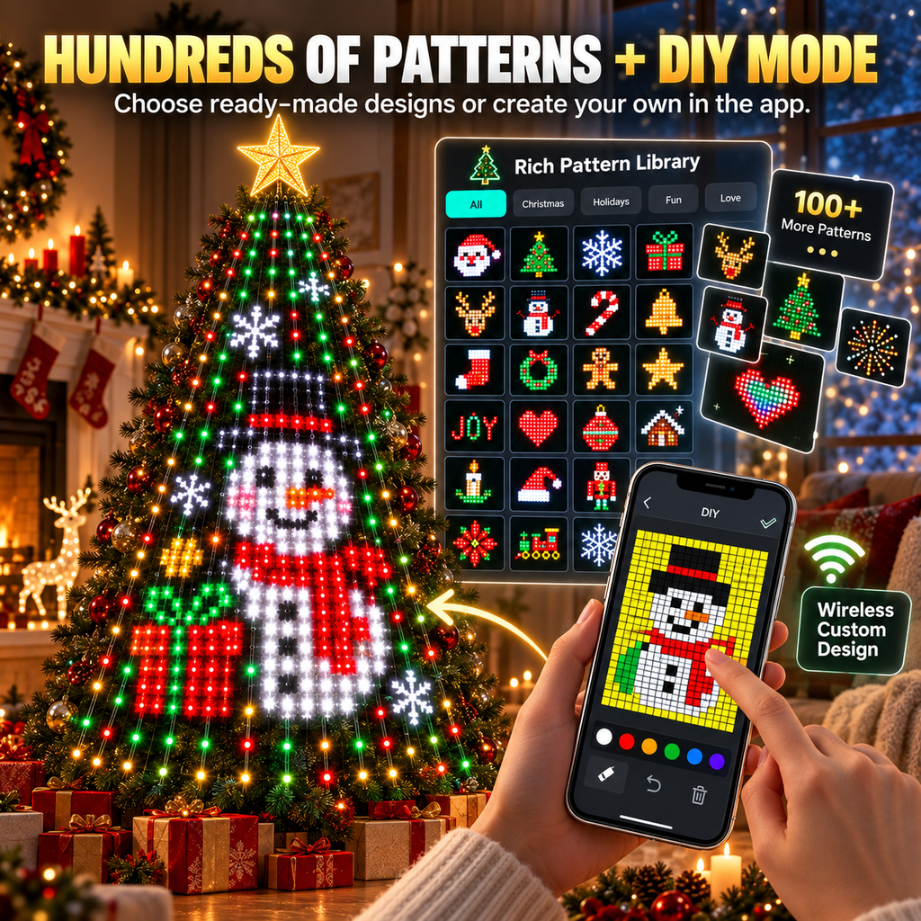 🎄Smart Christmas Tree Light Strip — Supports App-Based DIY Custom Patterns and Dynamic Lighting Effects🎄