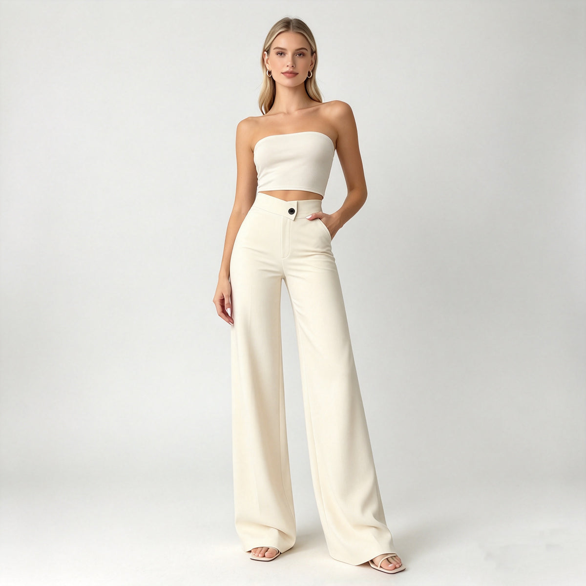High Waist Wide Leg Pants - Elegant & Comfortable Casual Trousers