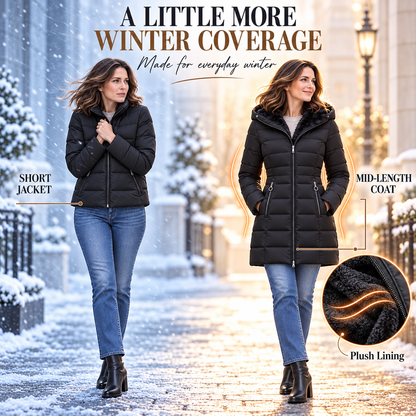 Stay Warm Without the Bulk: Women’s Plush-Lined Puffer Coat
