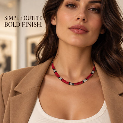 🐍✨ Snake-Inspired Statement Necklace — A Bold, Timeless Chain With Real Snake-Texture Details
