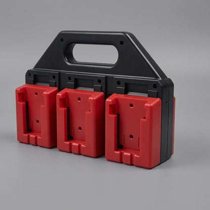 Cordless Tool Battery Storage Rack – 4/6-Slot Organizer, Compatible with DeWalt, Makita & Milwaukee