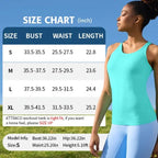 Ribbed Workout Tank Tops for Women with Built in Bra Tight Racerback Scoop Neck Athletic Top