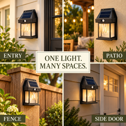 ☀️ Vintage Solar Wall Lantern – Warm Glow for Your Outdoor Space ✨