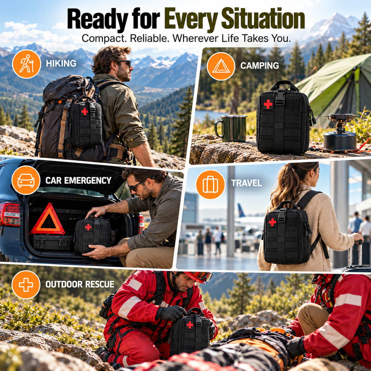 🎒 Tactical First Aid Pouch – 2.7L Compact Outdoor Organizer