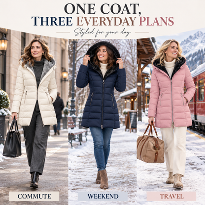 Stay Warm Without the Bulk: Women’s Plush-Lined Puffer Coat
