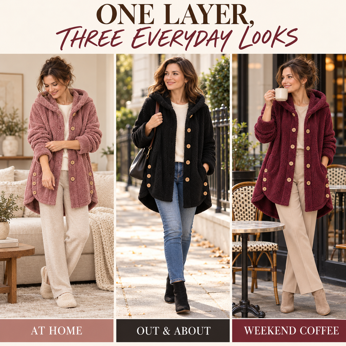 ❄️ Stay Warm & Look Great: Women’s Plush Hooded Fleece Coat