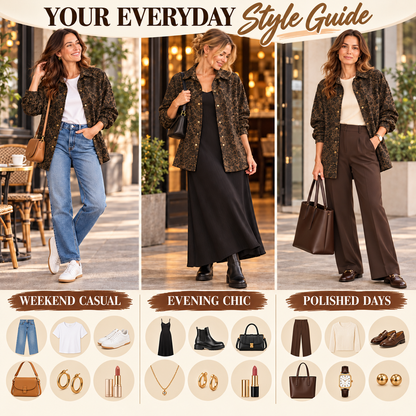Women’s Cheetah Print Cotton Shacket – Effortless Fall Layering
