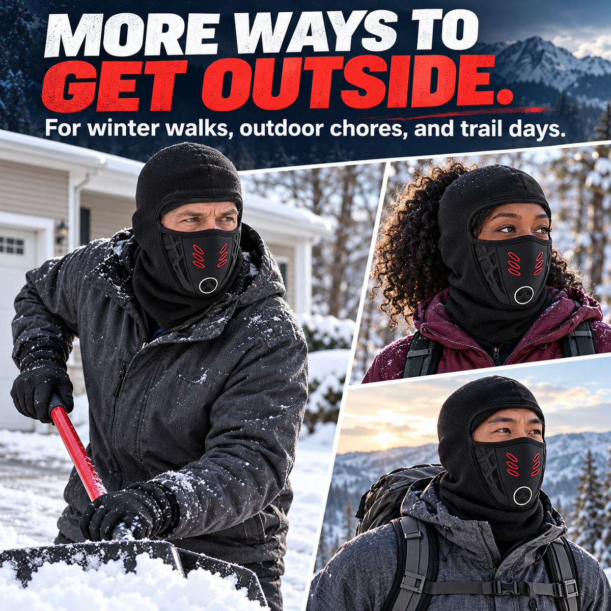 ❄️ Winter Fleece Balaclava with Vented Face Panel & Extended Neck Coverage