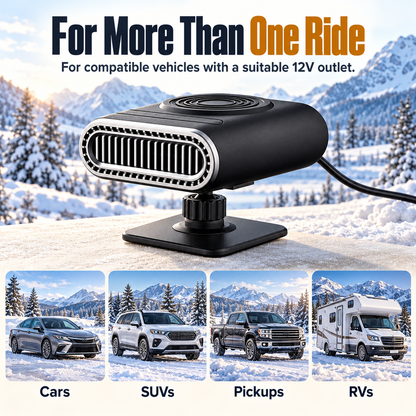 🚗 12V Portable Car Heater & Windshield Defogger – Adjustable Airflow, Heat & Fan Modes for Compatible Cars & Trucks