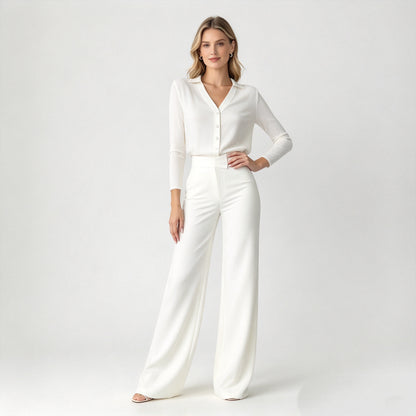High Waist Wide Leg Pants - Elegant & Comfortable Casual Trousers