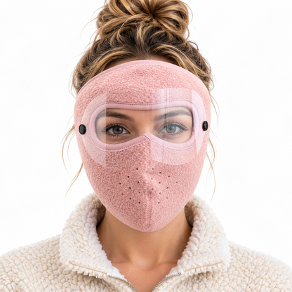 ❄️ Winter Warm Fleece Thermal Face Mask with Detachable Clear Visor