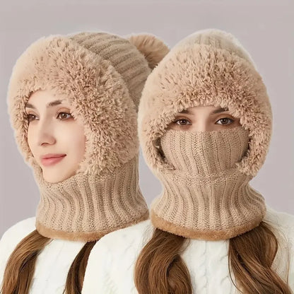 3-in-1 Women’s Winter Balaclava Hood – Fleece-Lined Hat, Scarf & Face Cover