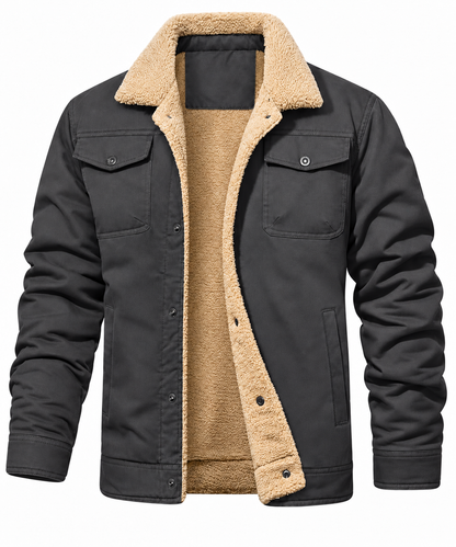 Men's fleece-lined winter truck driver work jacket - warm and cozy, easily handle today's cold.