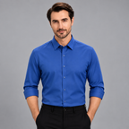 Men's Stretch Dress Shirt - Wrinkle-Resistant Long Sleeve Business Casual Button-Down