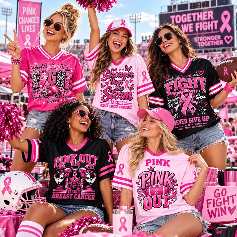 Pink Ribbon Breast Cancer Support Game Day Jersey