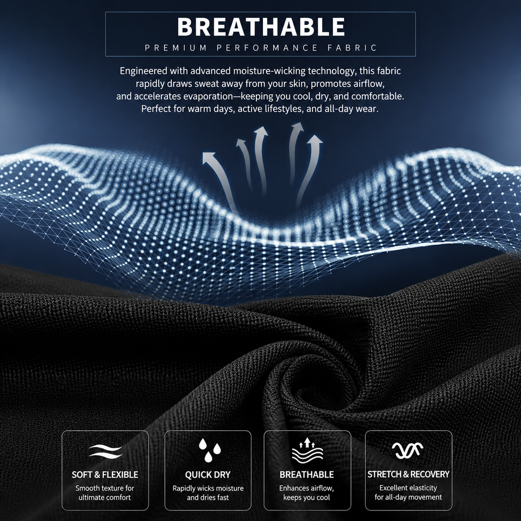 Men's Cool & Breathable Summer Polo Shirt – Stretch Slim Fit