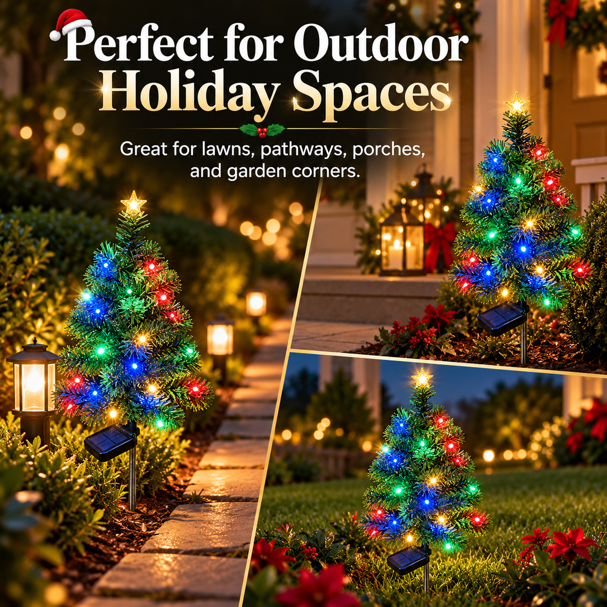 🎄 Solar Christmas Tree Garden Light – Festive Outdoor Holiday Decor