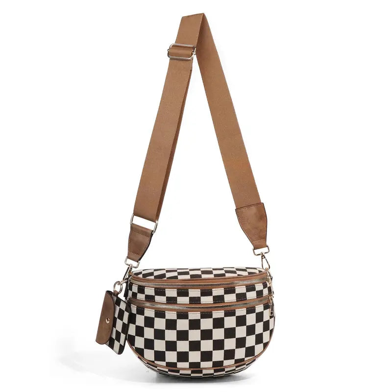 👜Women's Stylish Vintage Plaid Large-Capacity Crossbody Bag👜