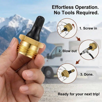 Solid Brass RV Blow Out Plug Adapter for Quick Winterizing & Water Line Protection