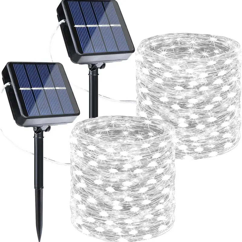 2-Pack Solar Fairy String Lights for Magical Outdoor Glow