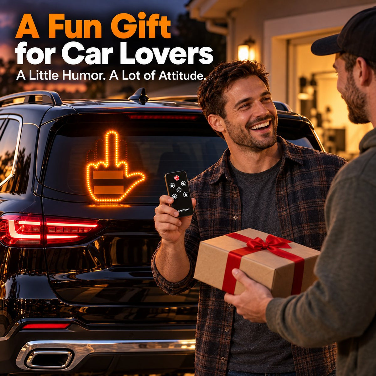 ✋🔥 LED Car Gesture Light – Wireless Remote-Controlled LED Hand Sign