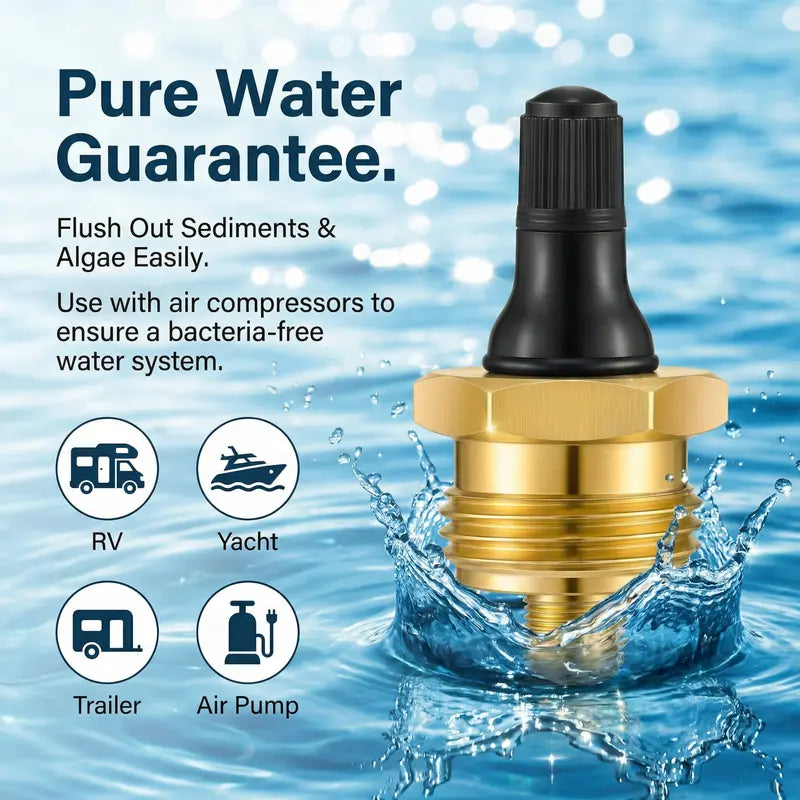 Solid Brass RV Blow Out Plug Adapter for Quick Winterizing & Water Line Protection
