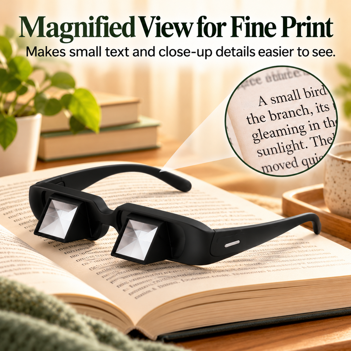 👓 90° Prism Reading Glasses – Read Comfortably While Lying Down! 📖