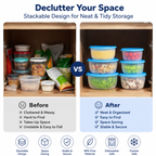 4-Piece Food Storage Containers with Lids – Multi-Size Stackable Kitchen Storage Bowls