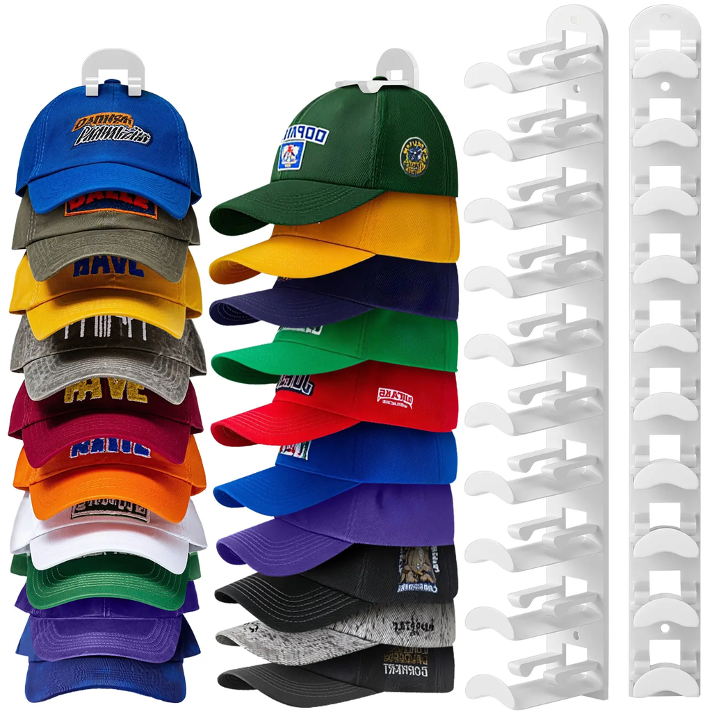 🧢Wall-mounted hat rack – each rack can hold 10 hats🧢No-drill installation