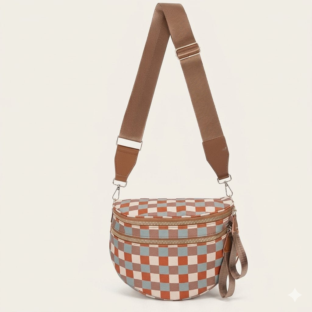 👜Women's Stylish Vintage Plaid Large-Capacity Crossbody Bag👜