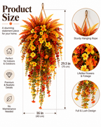 🍂 UV-Resistant Faux Boston Fern Hanging Plant – Cozy Fall & Winter Outdoor Decor