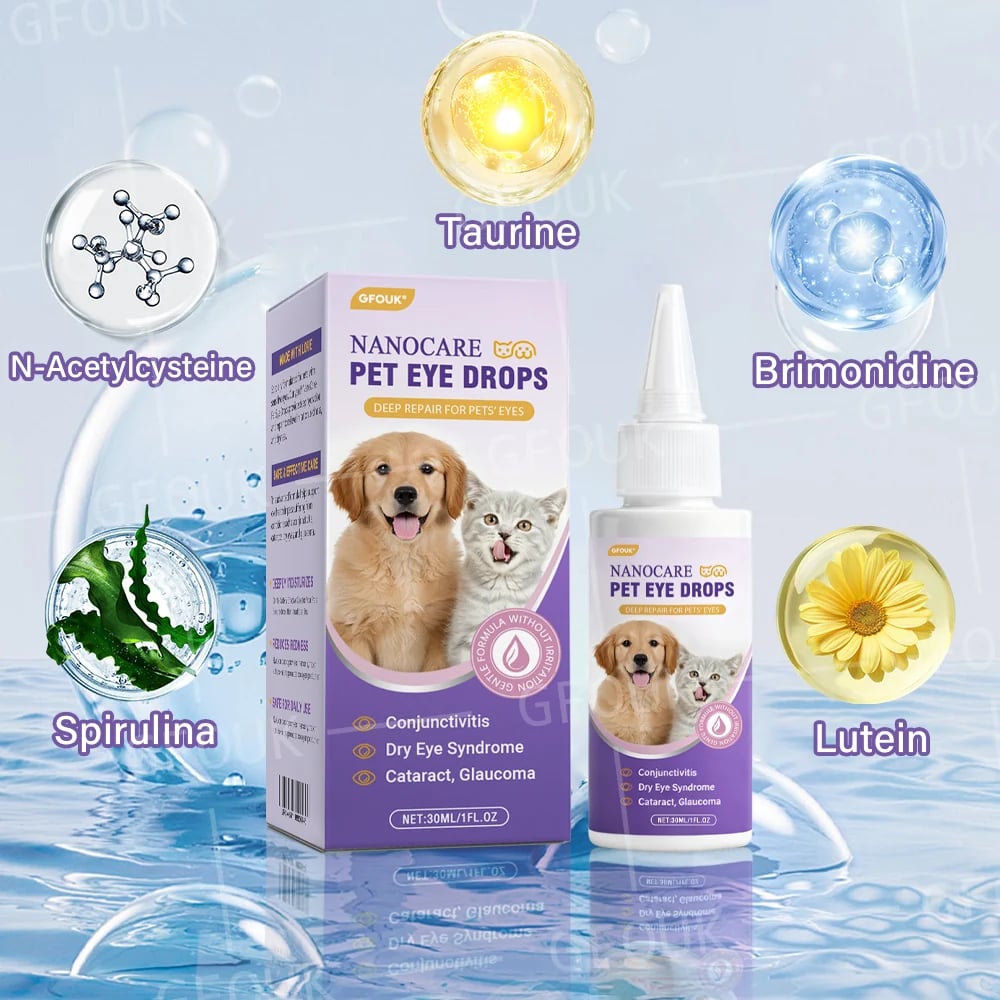 👩‍⚕️NanoCare Pet Eye Drops ☑️ FDA Approved | Relieves Conjunctivitis, Dry Eyes, Cataracts, and Keratitis😸 🐶