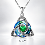 Celtic Trinity Knot Birthstone Necklace - Eternal Love Pendant & Perfect Gift