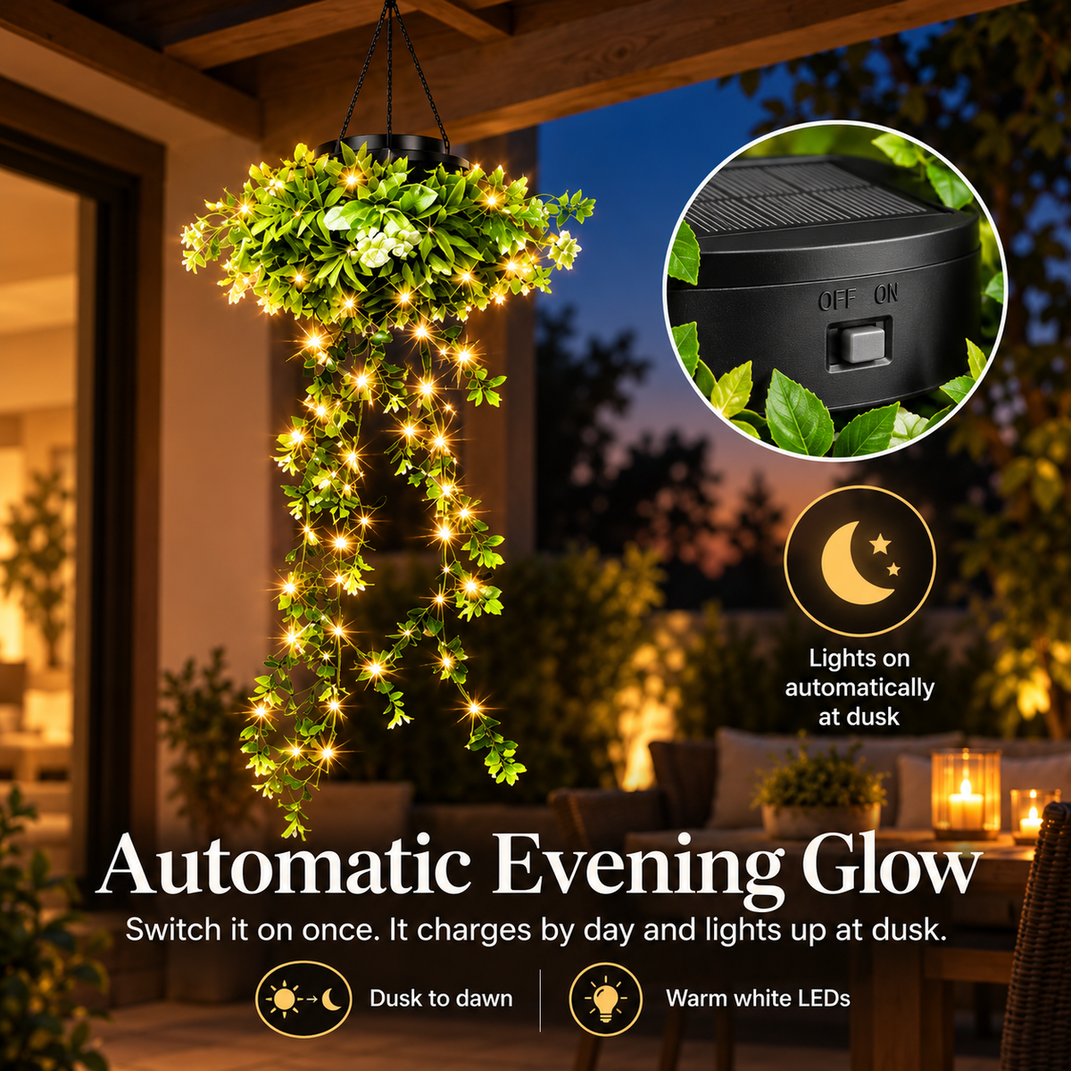 Solar Artificial Plants Hanging lights– Bring Your Garden to Life After Dark
