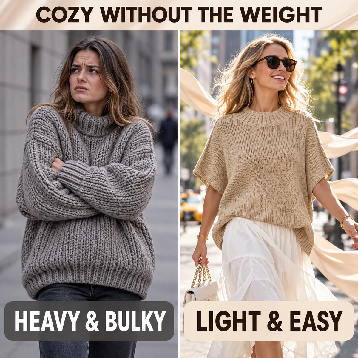 💃Women's Loose-Fit Batwing Sleeve Knitted Pullover💃