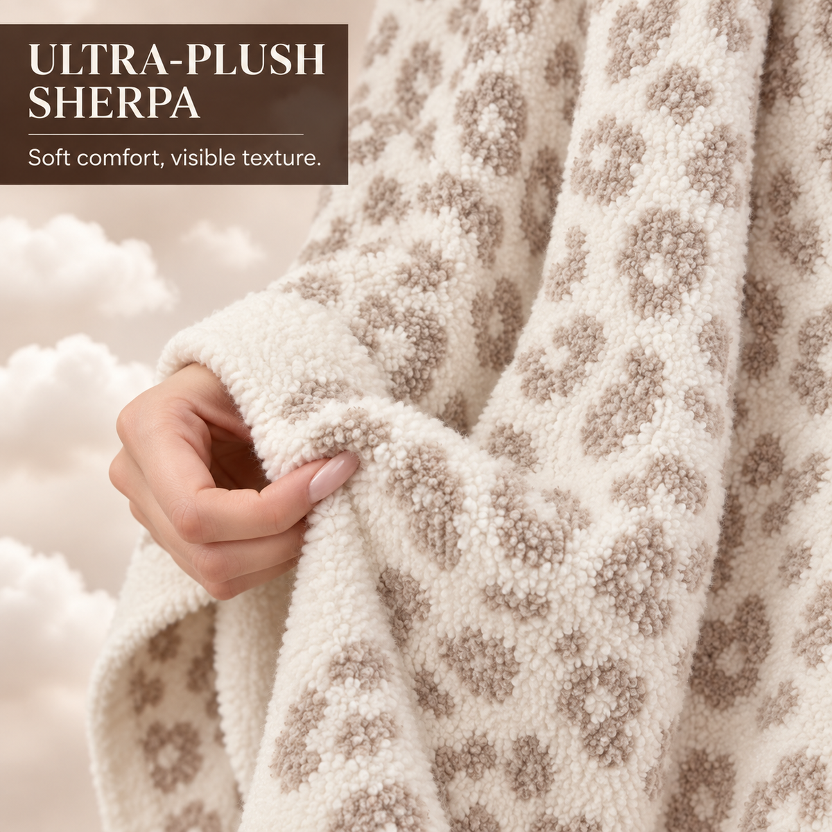 Women's Faux Sherpa Wearable Cape Blanket — One Size, Solid Color Double-Layer Design