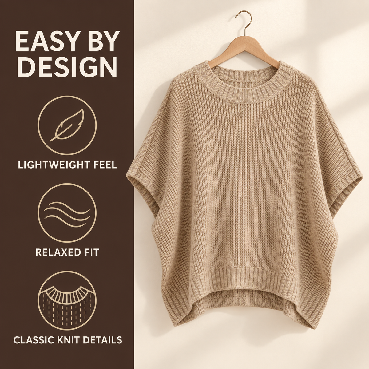 💃Women's Loose-Fit Batwing Sleeve Knitted Pullover💃