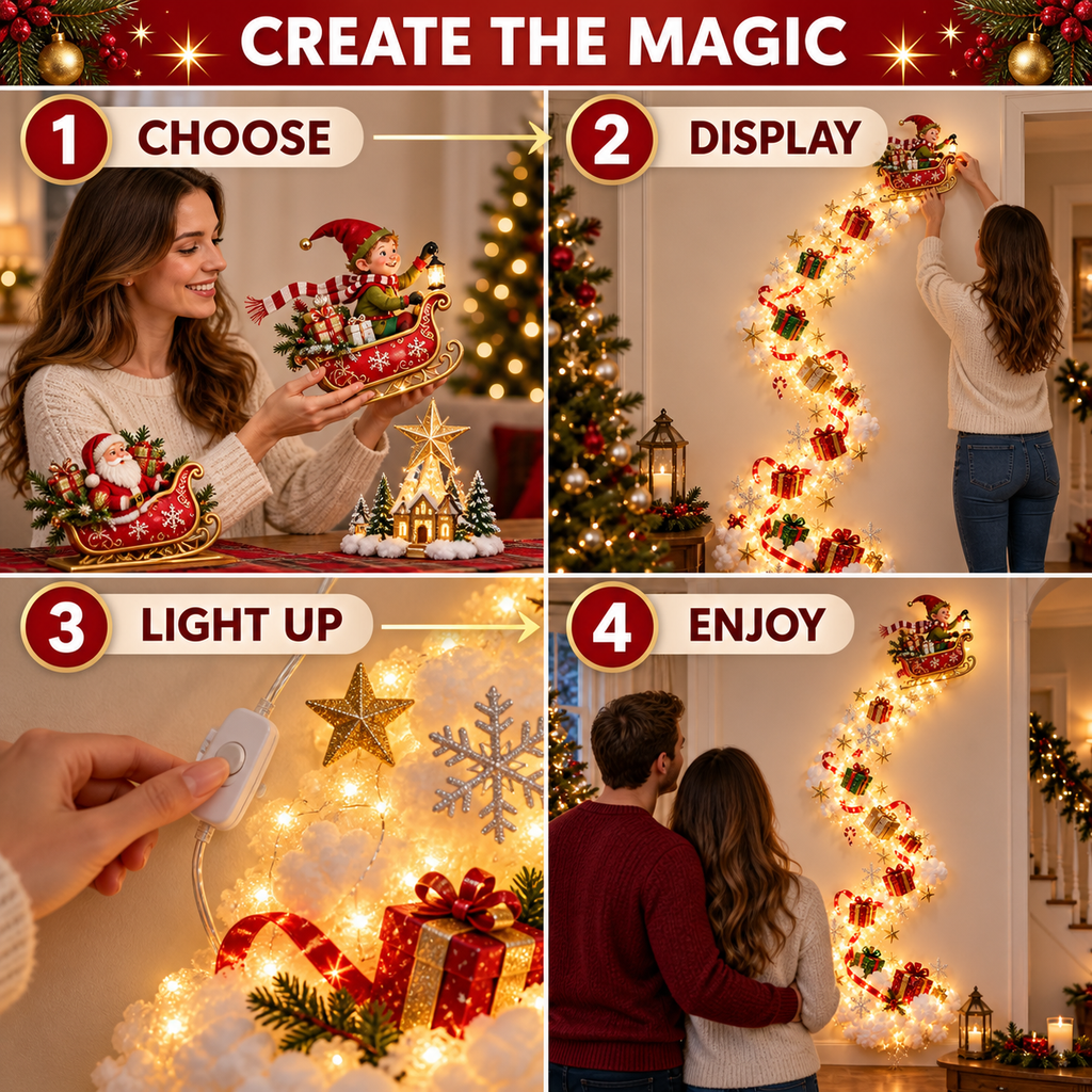 Christmas Magic Trail Wall Light – Turn Walls Into Holiday Wonder