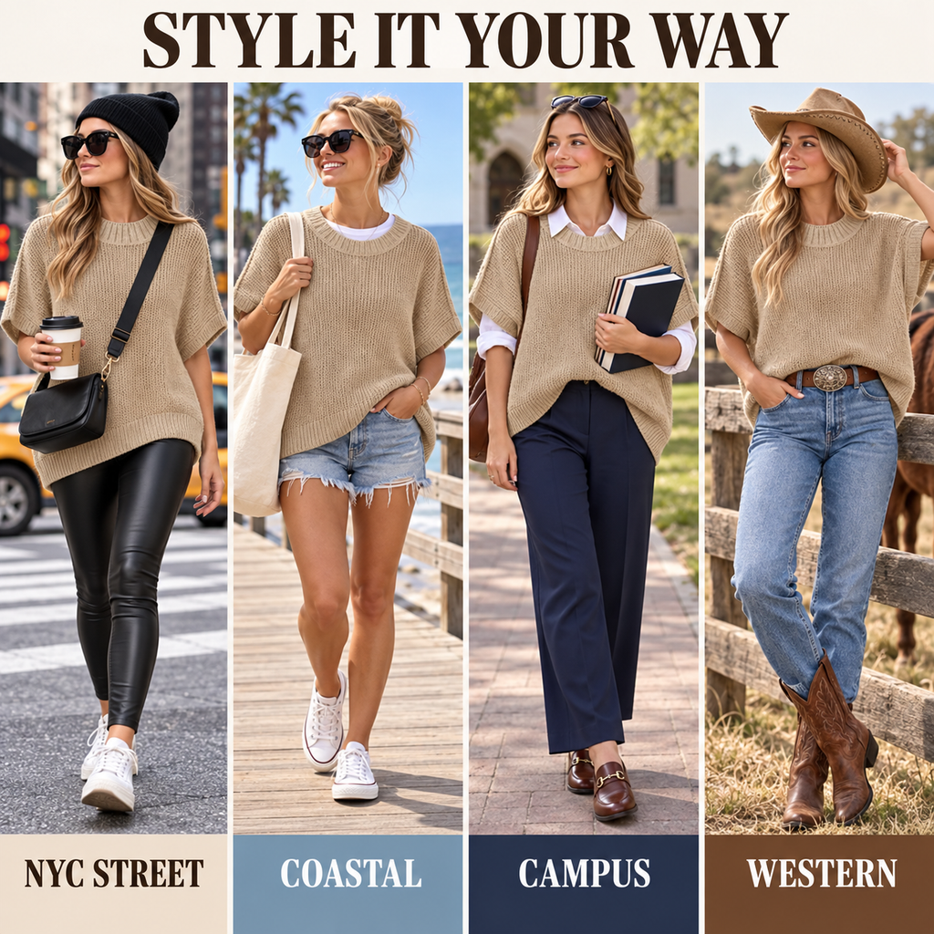 💃Women's Loose-Fit Batwing Sleeve Knitted Pullover💃