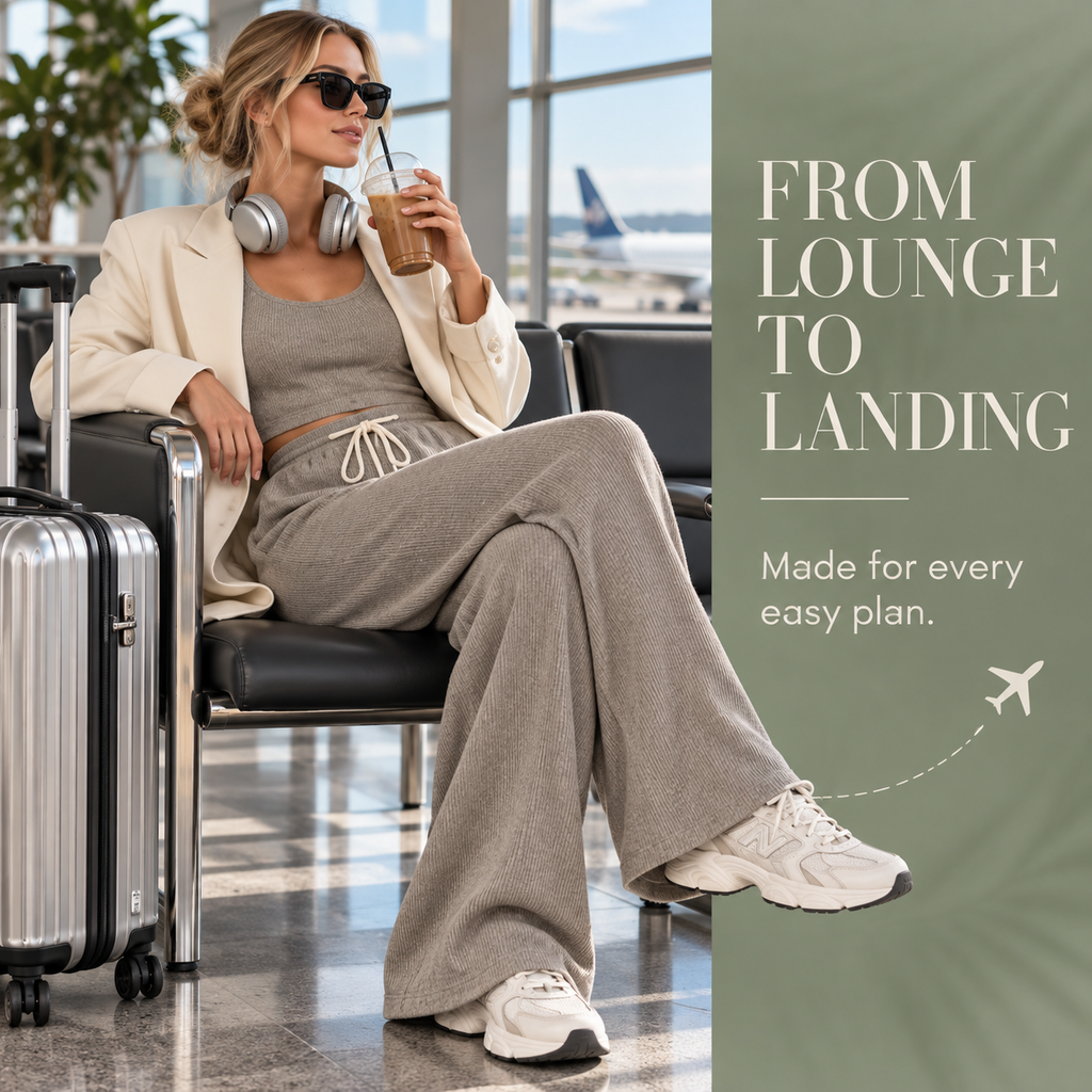 Women’s High-Waisted Wide-Leg Casual Pants – Relaxed Athleisure Fit