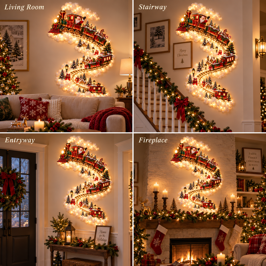 3D Glowing Christmas Wall Decorations - Christmas Magic on the Wall