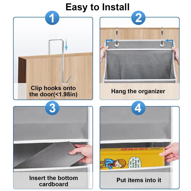 6-Tier Hanging Closet Organizer Over The Door Wardrobe Storage with Clear Card Slot