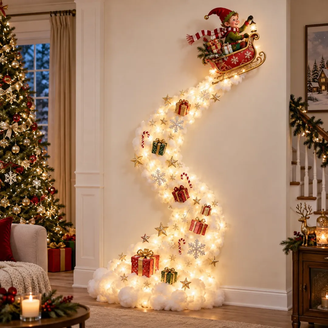 3D Glowing Christmas Wall Decorations - Christmas Magic on the Wall